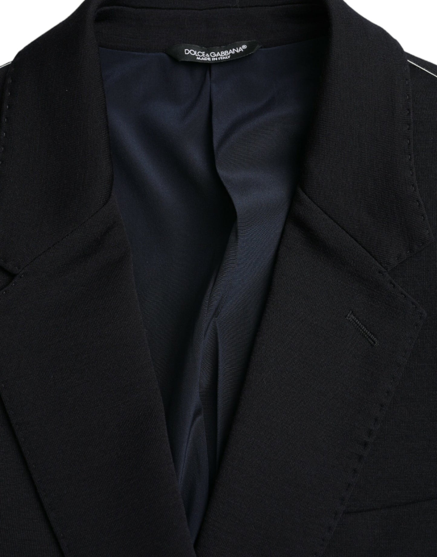 Dolce & Gabbana Black Wool Single Breasted Coat Blazer Dolce & Gabbana