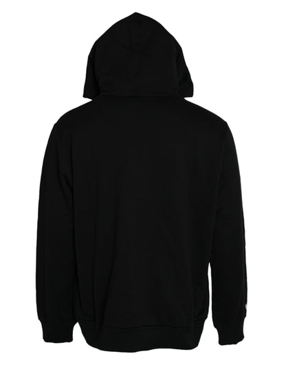 Dolce & Gabbana Black Cotton Hooded Sweatshirt Sweater Dolce & Gabbana