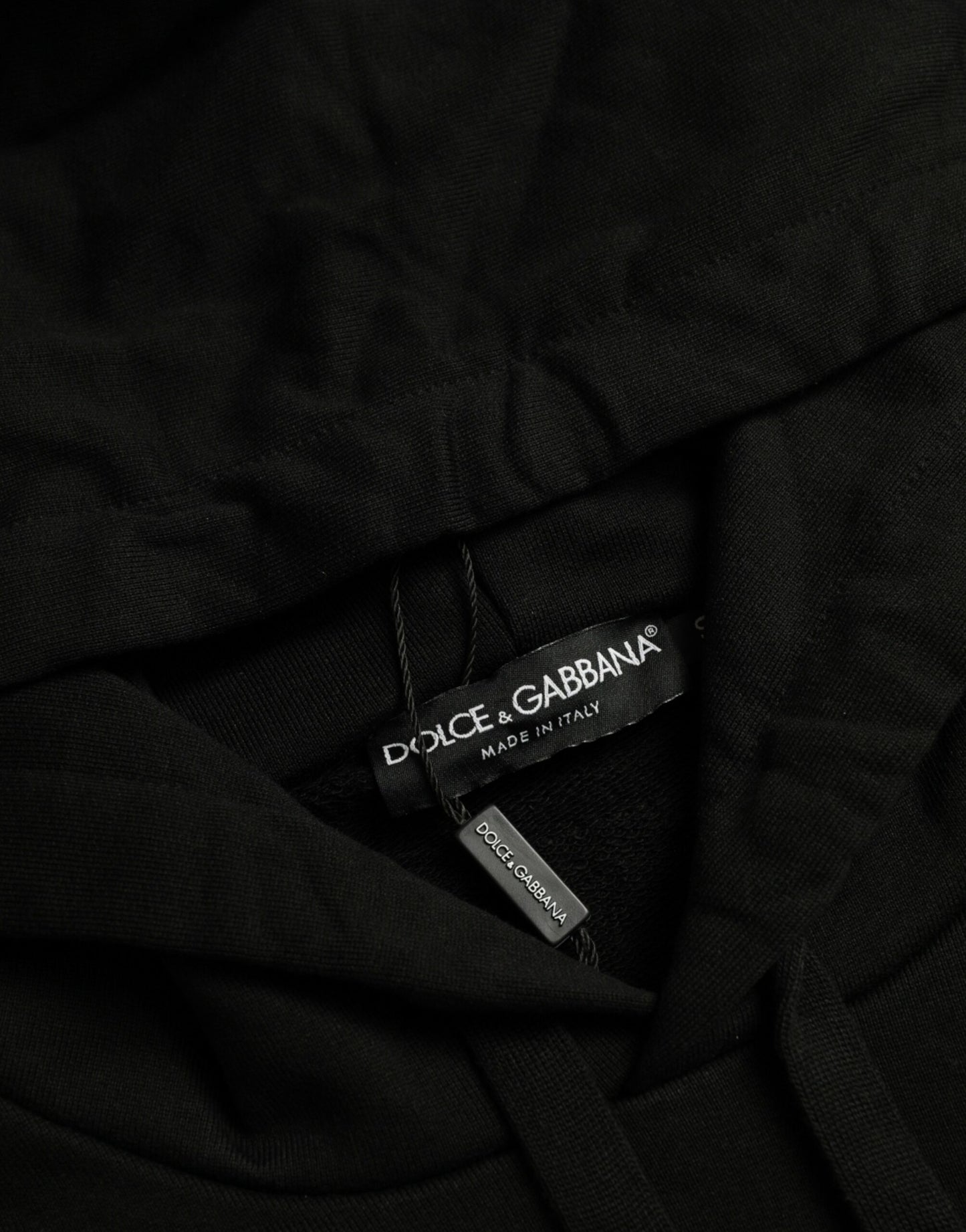 Dolce & Gabbana Black Cotton Hooded Sweatshirt Sweater Dolce & Gabbana