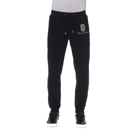 Trussardi Black Cotton Men Sports Pant Trussardi