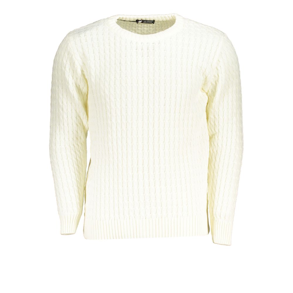 U.S. Grand Polo White Fabric Sweater U.S. Grand Polo