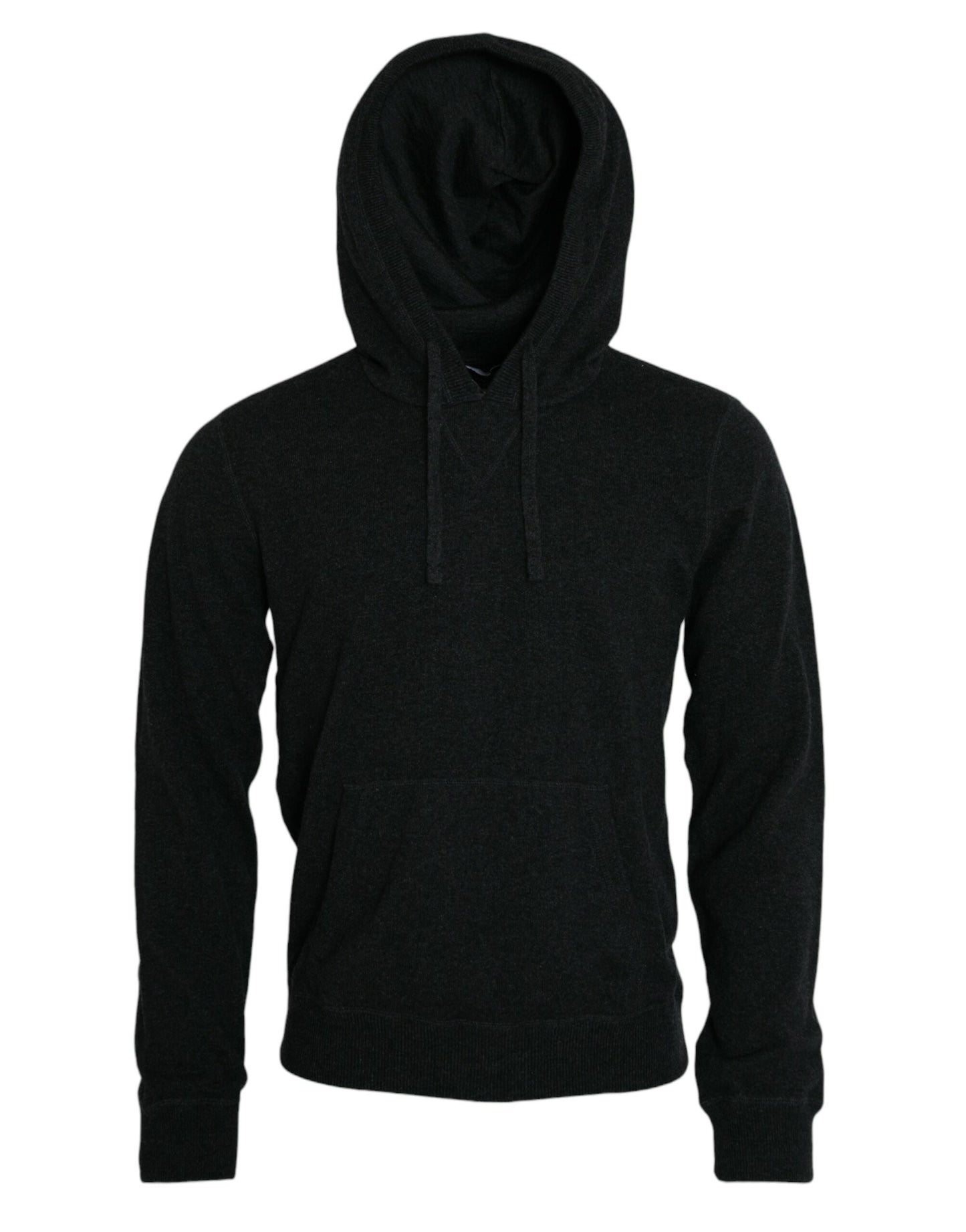 Dolce & Gabbana Dark Gray Cashmere Hooded Pullover Sweater Dolce & Gabbana