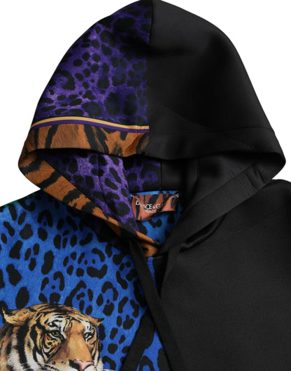 Dolce & Gabbana Multicolor Tiger Hooded Sweatshirt Sweater Dolce & Gabbana