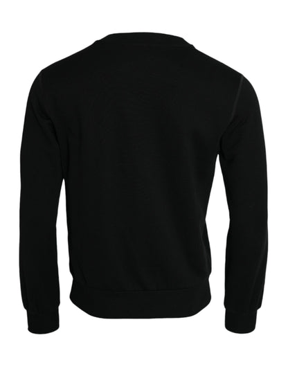 Dolce & Gabbana Black Cotton Long Sleeves Sweatshirt Sweater Dolce & Gabbana