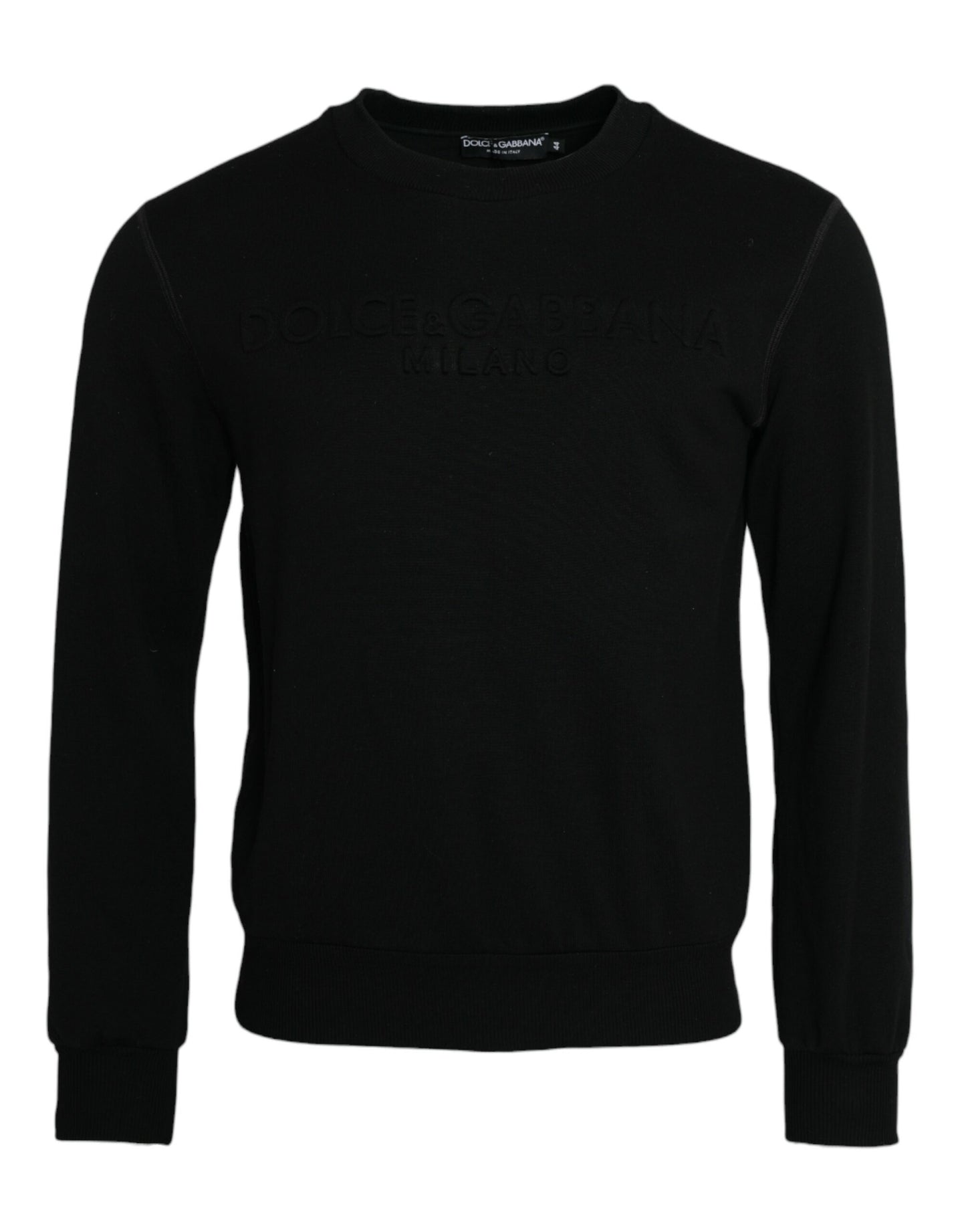 Dolce & Gabbana Black Cotton Long Sleeves Sweatshirt Sweater Dolce & Gabbana