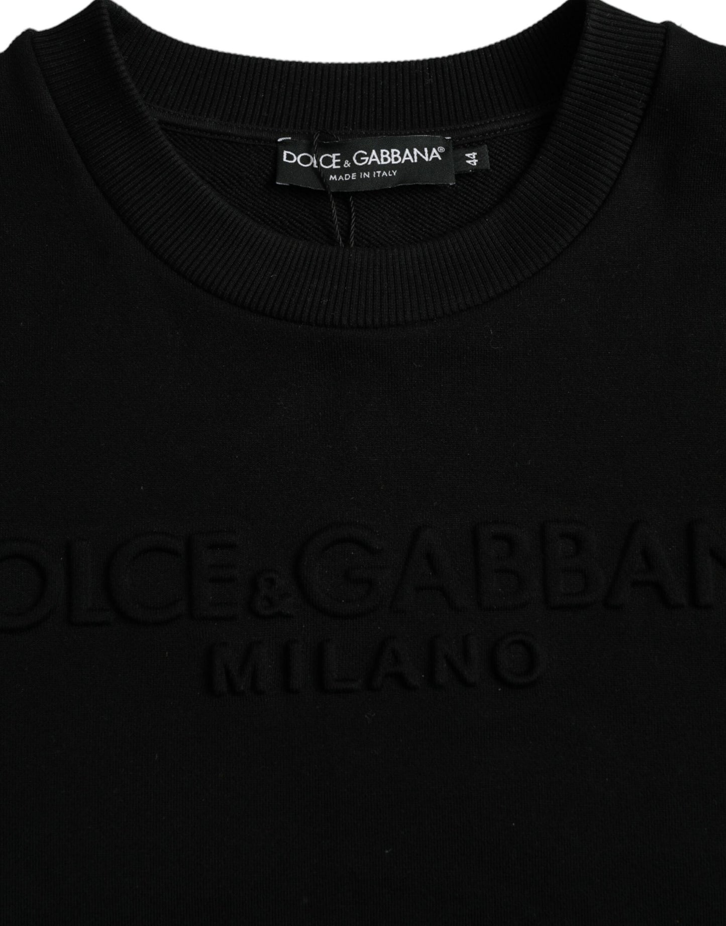 Dolce & Gabbana Black Cotton Long Sleeves Sweatshirt Sweater Dolce & Gabbana