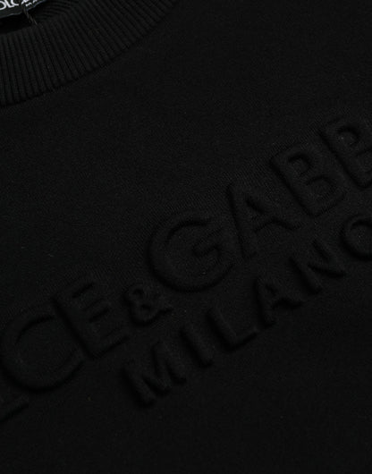 Dolce & Gabbana Black Cotton Long Sleeves Sweatshirt Sweater Dolce & Gabbana