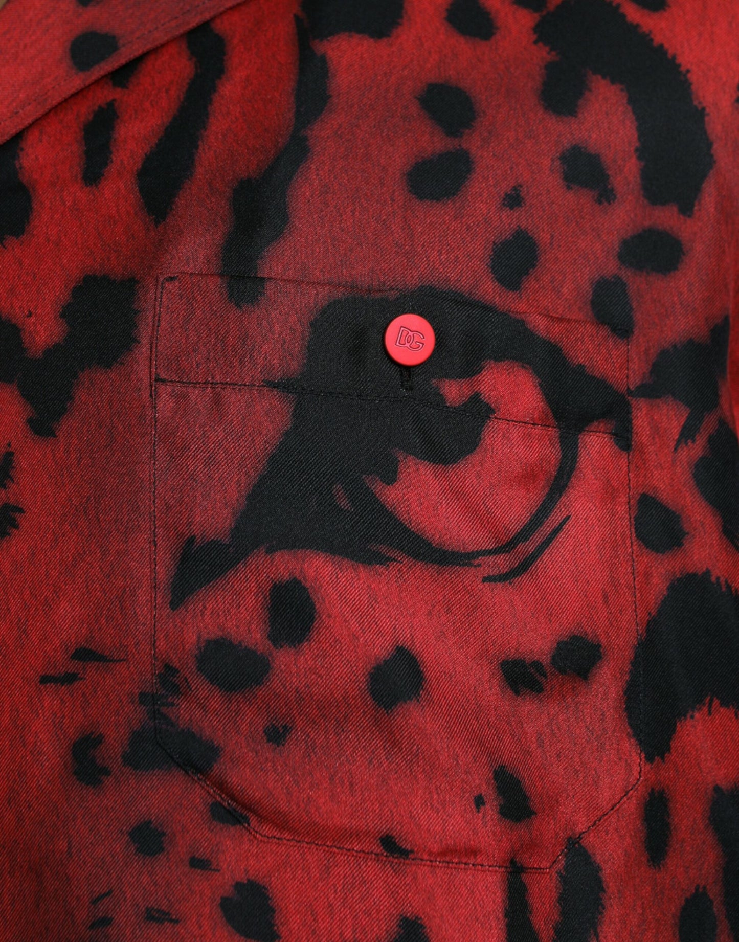 Dolce & Gabbana Red Leopard Silk Button Down Casual Shirt Dolce & Gabbana