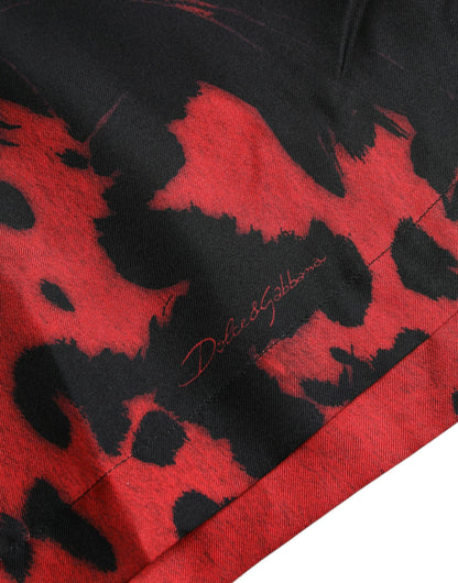 Dolce & Gabbana Red Leopard Silk Button Down Casual Shirt Dolce & Gabbana