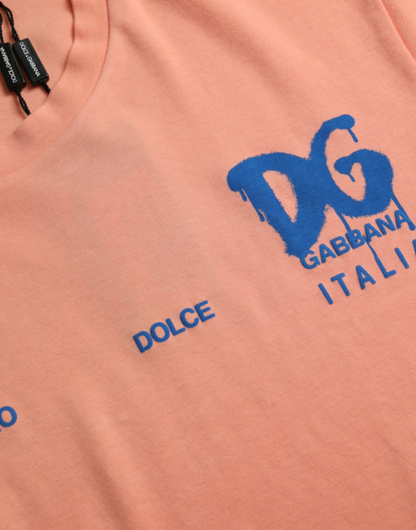 Dolce & Gabbana Coral Cotton Logo Print Short Sleeve T-shirt Dolce & Gabbana