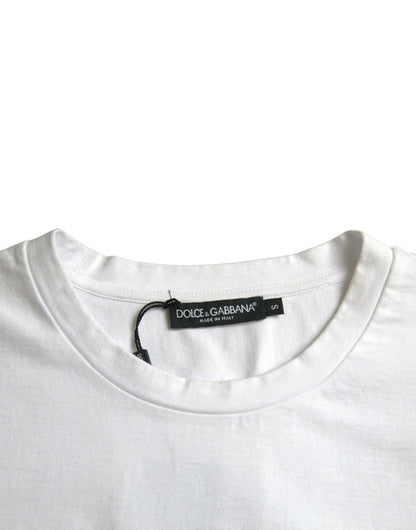 Dolce & Gabbana White Amor Heart Cotton Crewneck Short Sleeve T-shirt Dolce & Gabbana