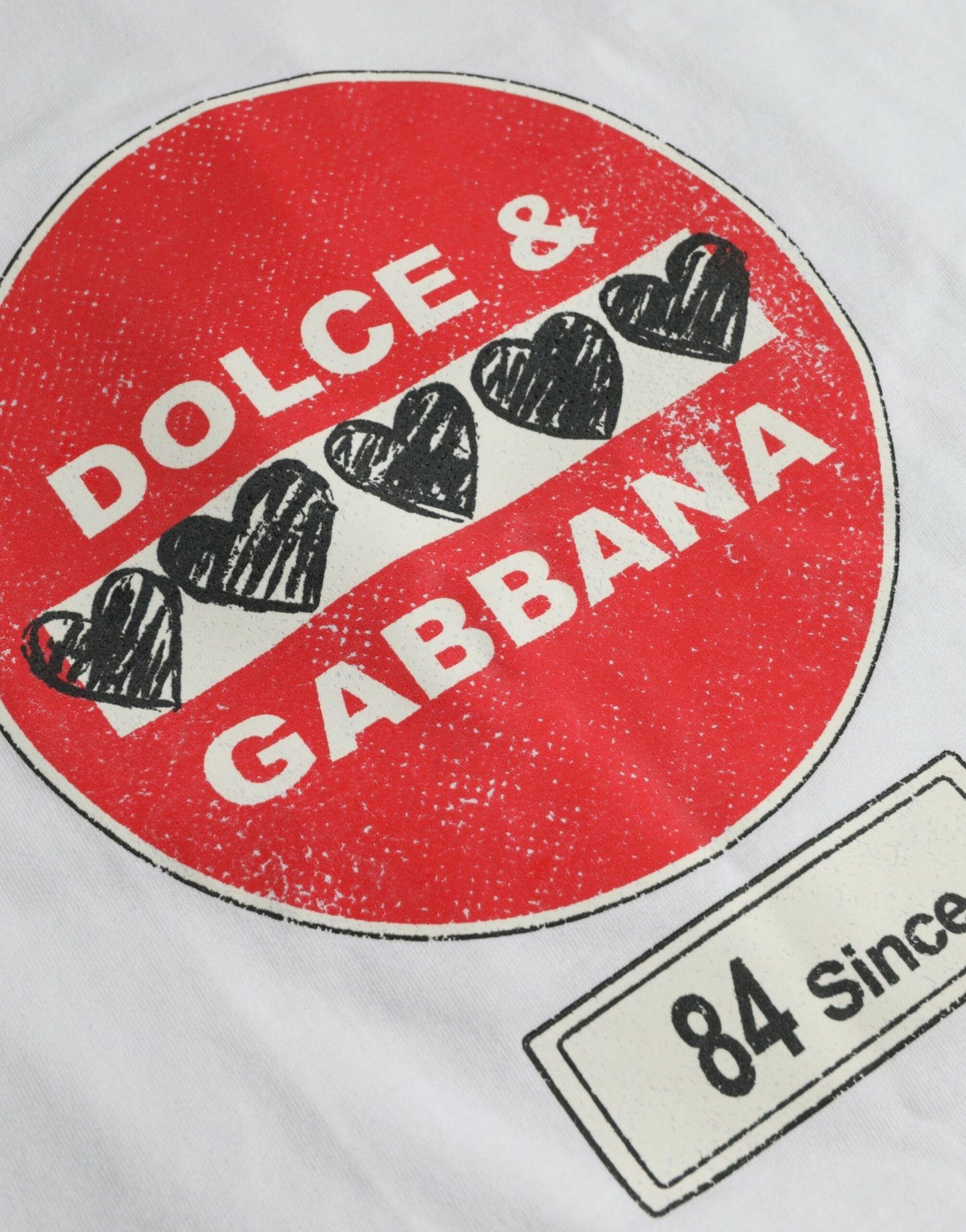 Dolce & Gabbana White Amor Heart Cotton Crewneck Short Sleeve T-shirt Dolce & Gabbana