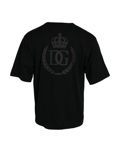 Dolce & Gabbana Black Logo Embossed Crew Neck Short Sleeves T-shirt Dolce & Gabbana