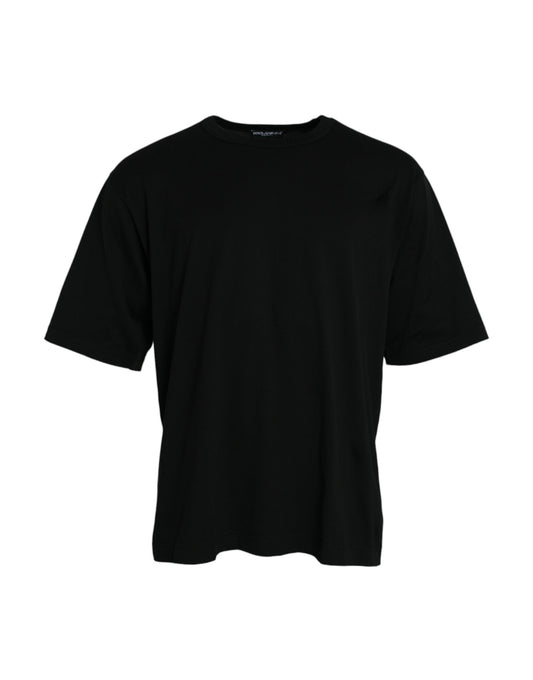 Dolce & Gabbana Black Logo Embossed Crew Neck Short Sleeves T-shirt Dolce & Gabbana