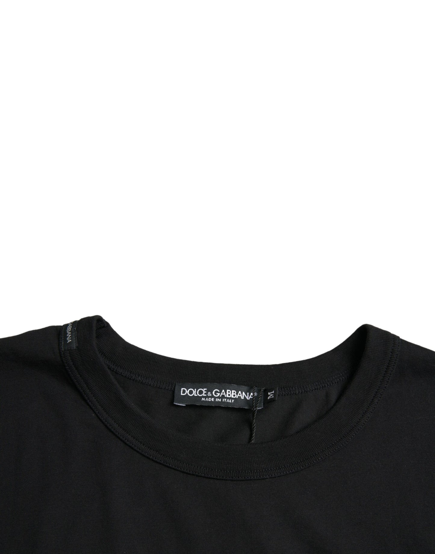 Dolce & Gabbana Black Logo Embossed Crew Neck Short Sleeves T-shirt Dolce & Gabbana