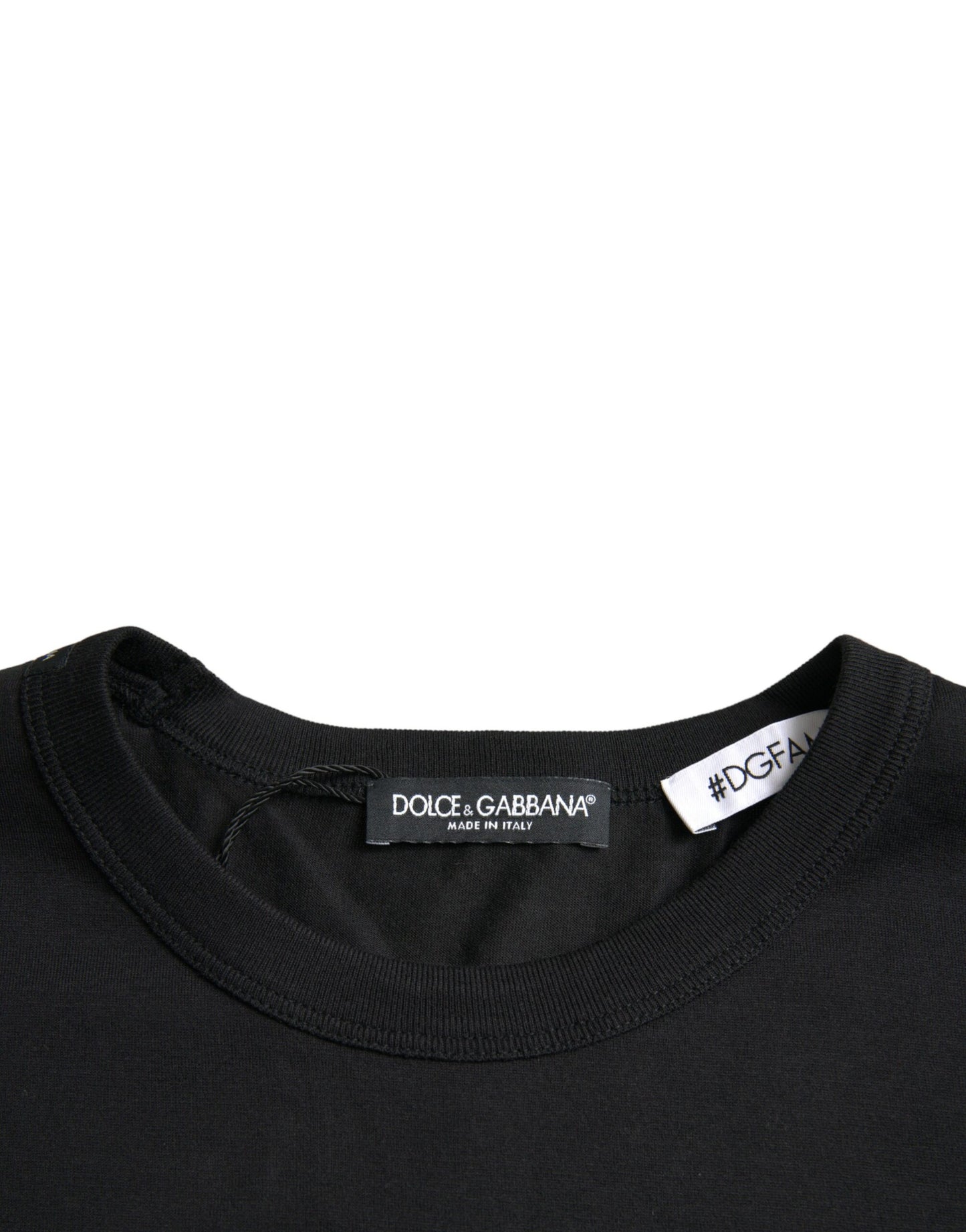 Dolce & Gabbana Black #DGFamily Cotton Crew Neck T-shirt Dolce & Gabbana