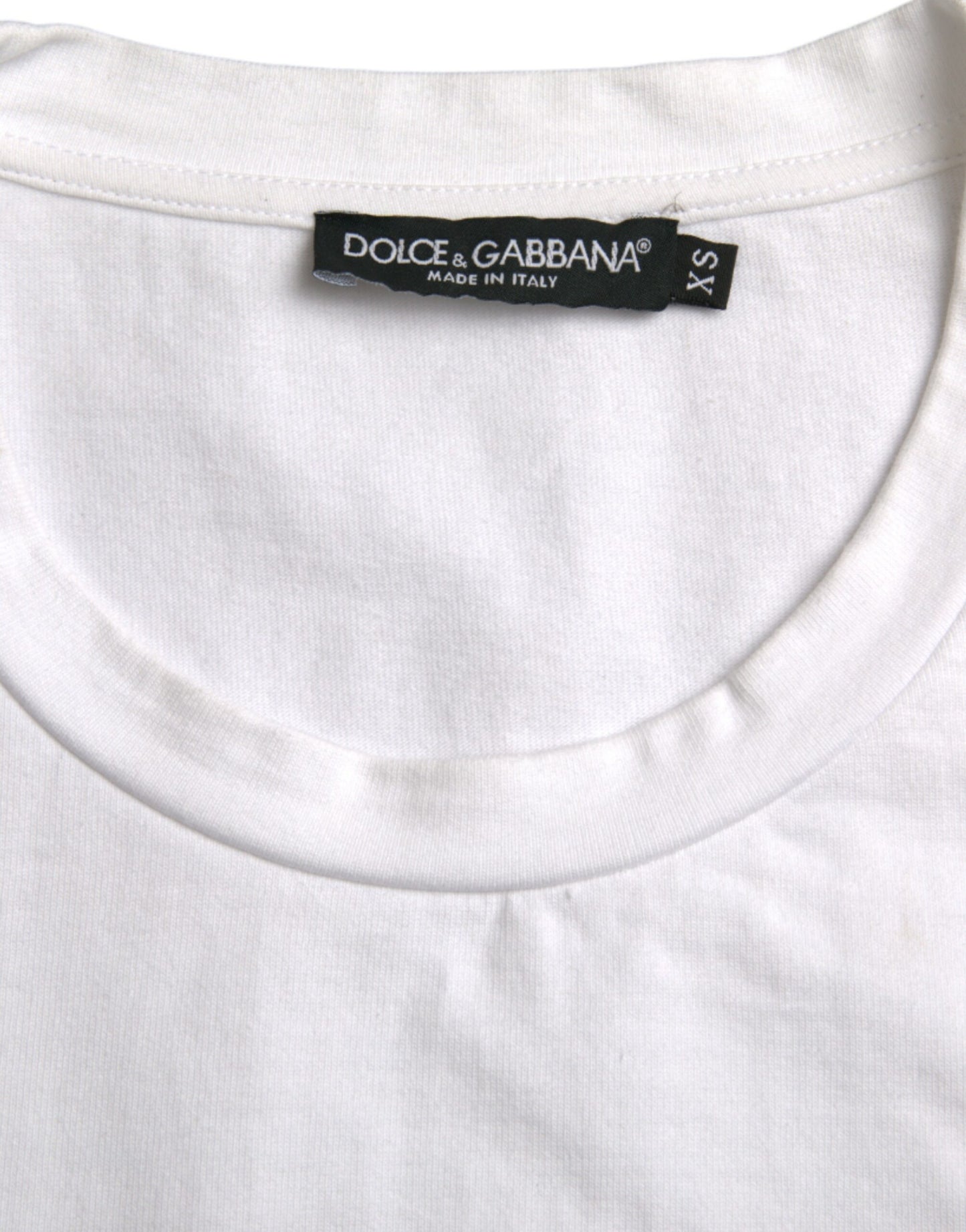 Dolce & Gabbana White Amor Heart Cotton Crewneck Short Sleeve T-shirt Dolce & Gabbana