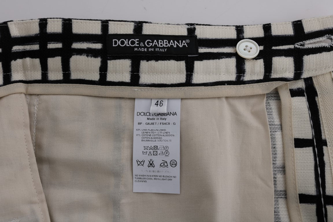 Dolce & Gabbana Elegant Striped Cotton-Linen Shorts Dolce & Gabbana