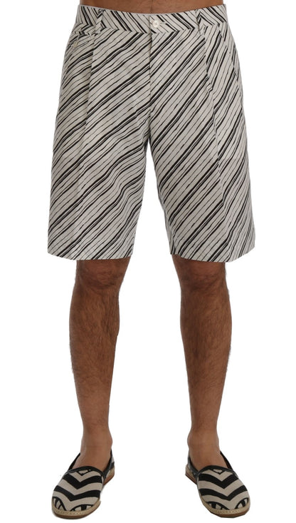 Dolce & Gabbana Elegant Striped Cotton-Linen Shorts Dolce & Gabbana