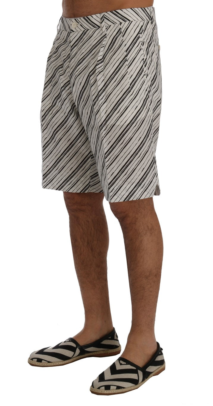 Dolce & Gabbana Elegant Striped Cotton-Linen Shorts Dolce & Gabbana