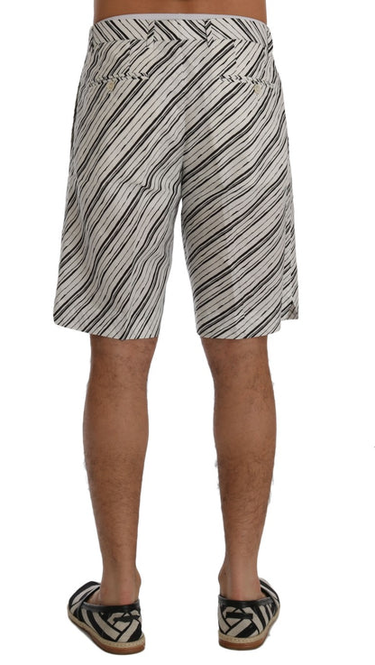 Dolce & Gabbana Elegant Striped Cotton-Linen Shorts Dolce & Gabbana