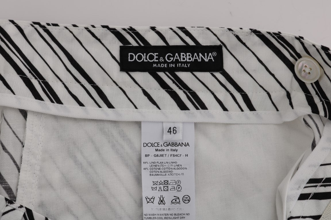 Dolce &amp; Gabbana মার্জিত ডোরাকাটা সুতি-লিনেন শর্টস