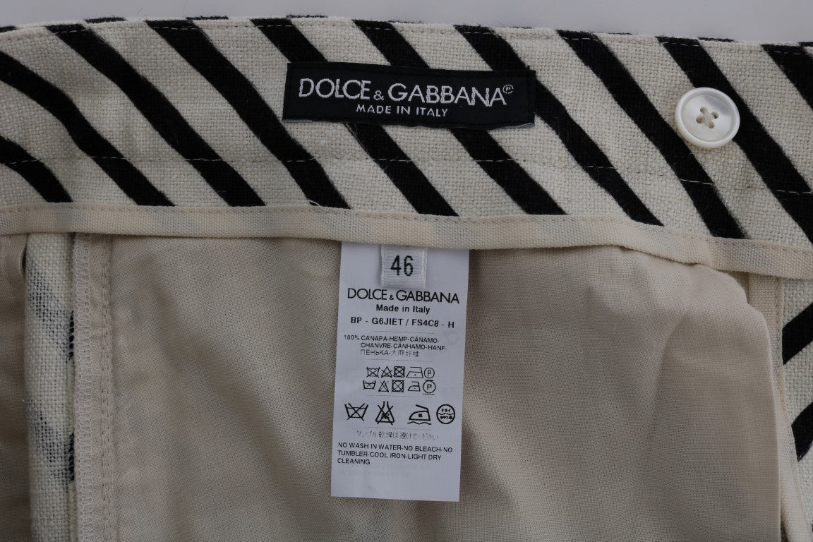 Dolce & Gabbana Striped Hemp Casual Shorts Dolce & Gabbana