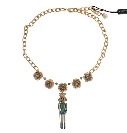 Dolce & Gabbana Elegant Gold Crystal Statement Necklace Dolce & Gabbana