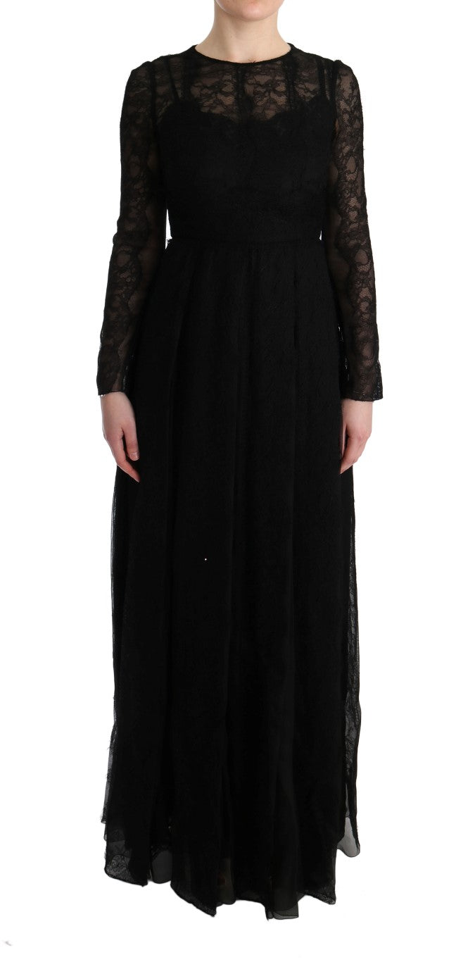 Dolce & Gabbana Elegant Black Sheath Long Sleeve Dress Dolce & Gabbana