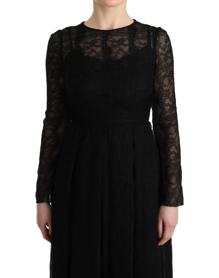 Dolce & Gabbana Elegant Black Sheath Long Sleeve Dress Dolce & Gabbana