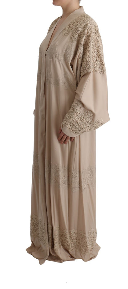 Dolce & Gabbana Elegant Beige Cape Kaftan Dress Dolce & Gabbana