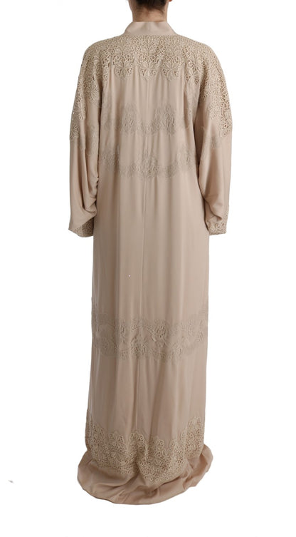 Dolce & Gabbana Elegant Beige Cape Kaftan Dress Dolce & Gabbana