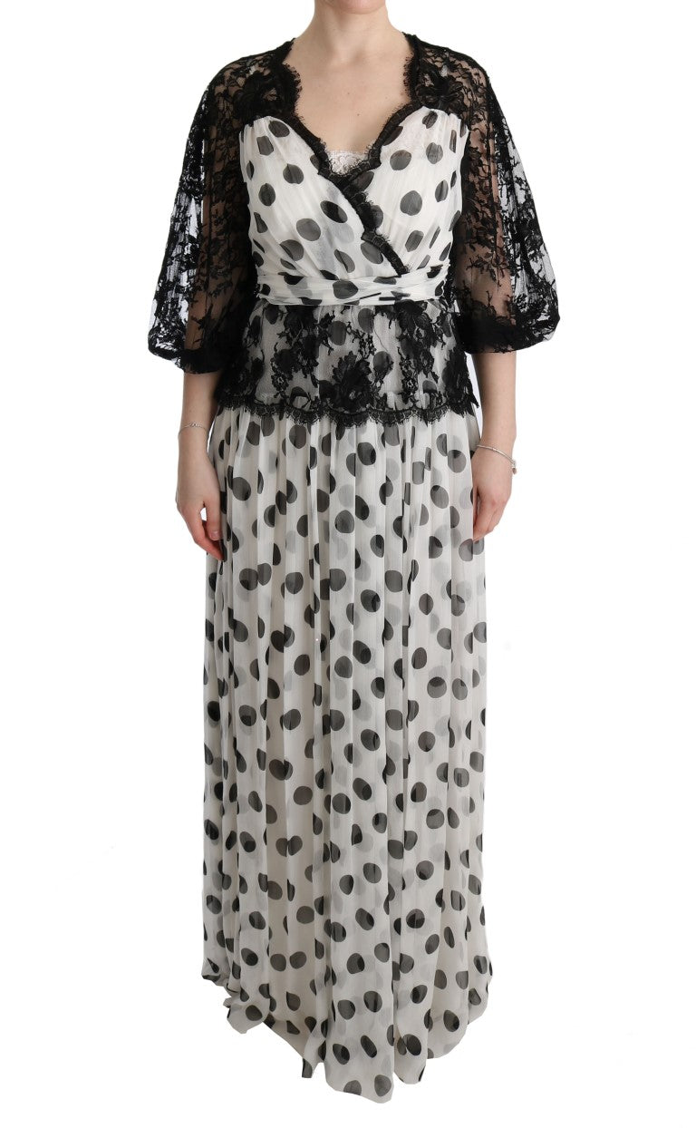 Dolce & Gabbana Elegant Polka Dotted Full Length Gown Dolce & Gabbana