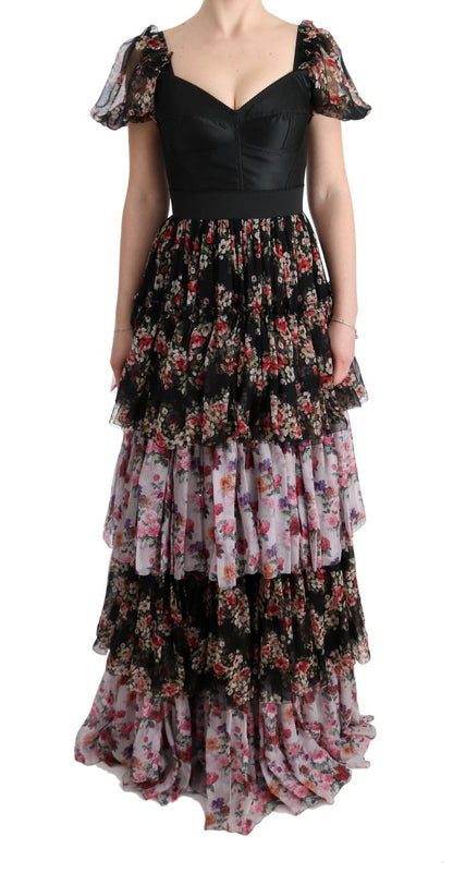 Dolce & Gabbana Elegant Floral Shift Dress in Multicolor Silk Blend Dolce & Gabbana