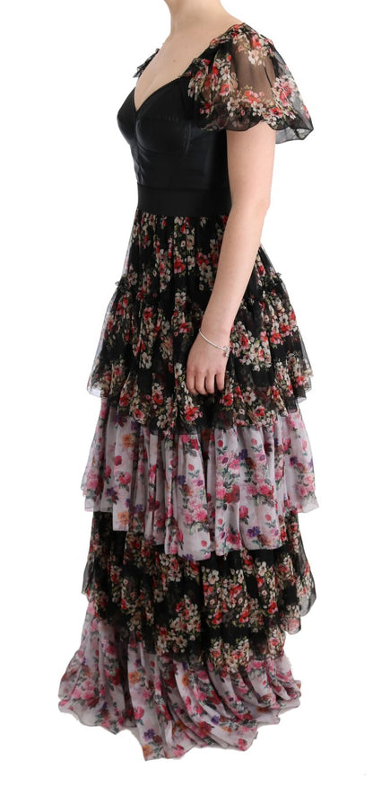 Dolce & Gabbana Elegant Floral Shift Dress in Multicolor Silk Blend Dolce & Gabbana