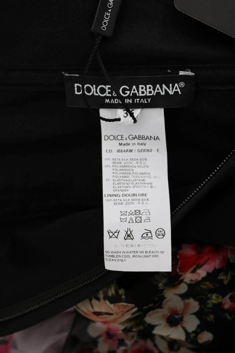 Dolce & Gabbana Elegant Floral Shift Dress in Multicolor Silk Blend Dolce & Gabbana