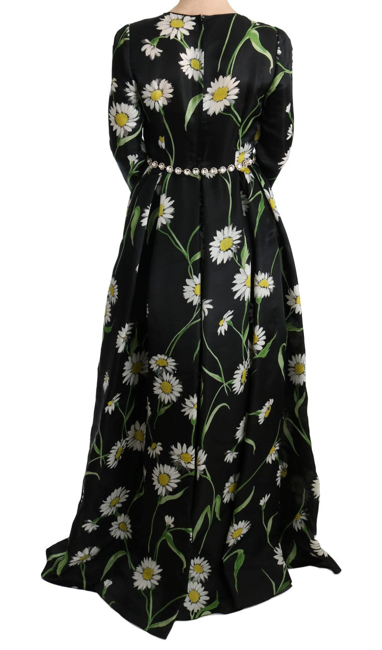 Dolce & Gabbana Elegant Sunflower Maxi Gown with Crystals Dolce & Gabbana