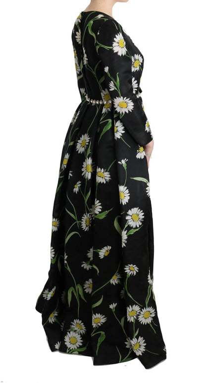 Dolce & Gabbana Elegant Sunflower Maxi Gown with Crystals Dolce & Gabbana