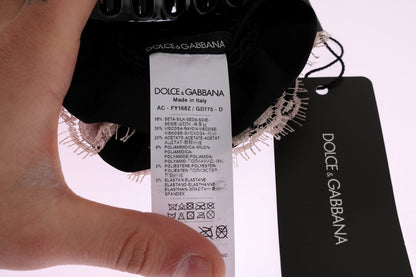 Dolce & Gabbana Elegant Floral Lace Crystal Hair Claw Dolce & Gabbana