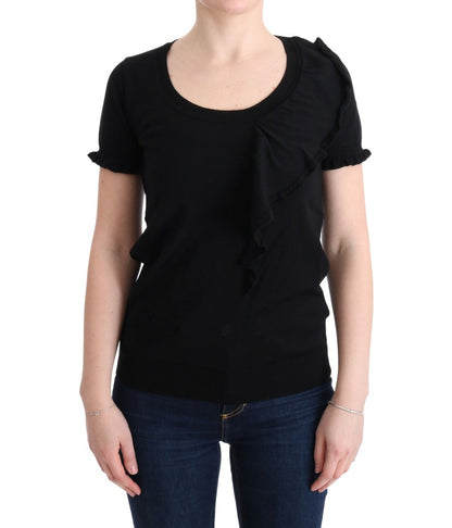 MARGHI LO' Elegant Black Lana Wool Top MARGHI LO'