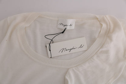 MARGHI LO' Elegant White Lana Wool Top MARGHI LO'