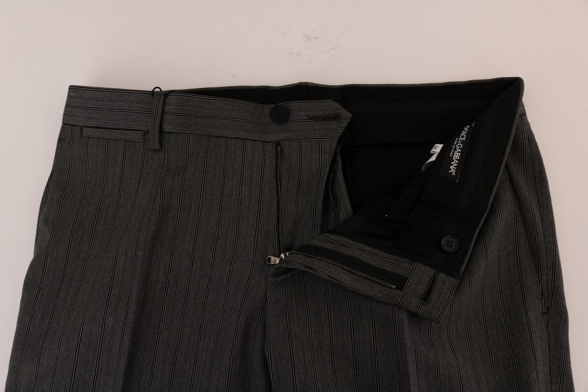 Dolce & Gabbana Elegant Gray Striped Wool Formal Trousers Dolce & Gabbana