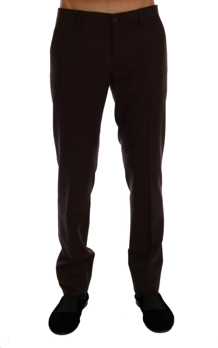 Dolce & Gabbana Elegant Slim Fit Formal Trousers in Purple Dolce & Gabbana