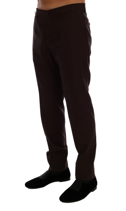 Dolce & Gabbana Elegant Slim Fit Formal Trousers in Purple Dolce & Gabbana