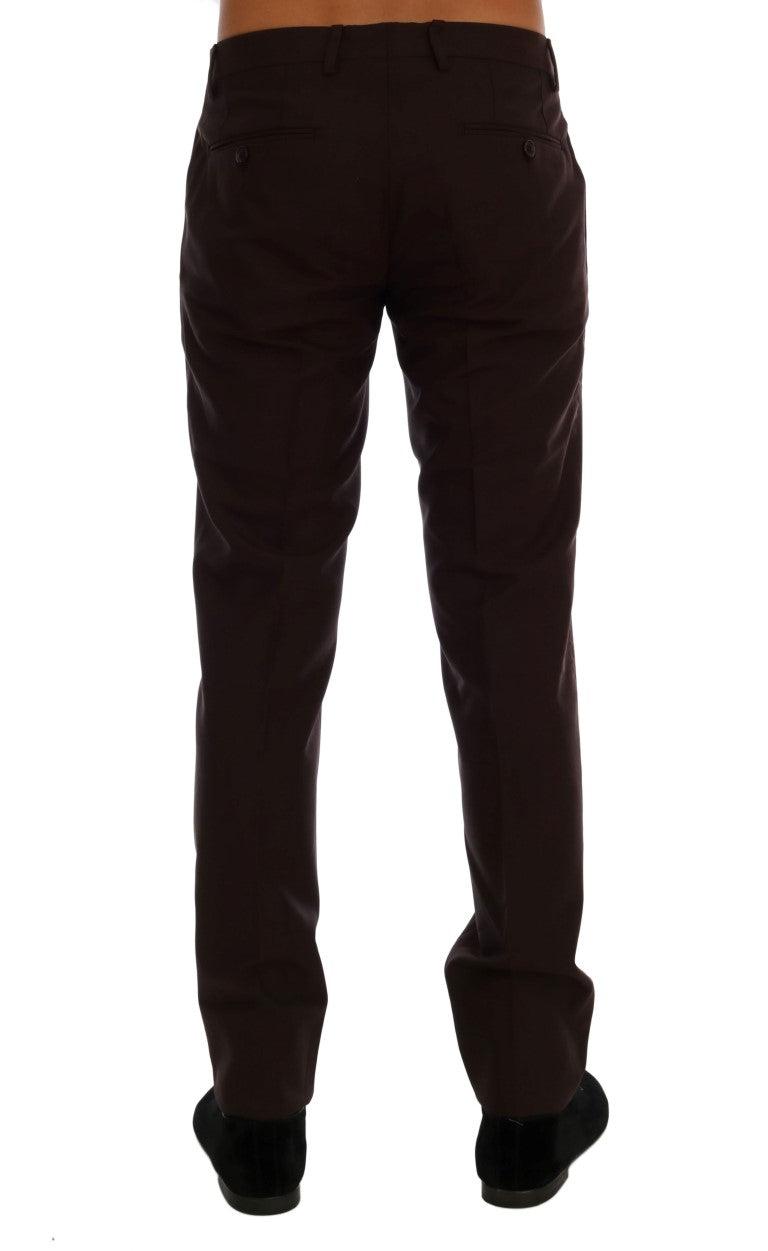 Dolce & Gabbana Elegant Slim Fit Formal Trousers in Purple Dolce & Gabbana