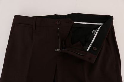 Dolce & Gabbana Elegant Slim Fit Formal Trousers in Purple Dolce & Gabbana