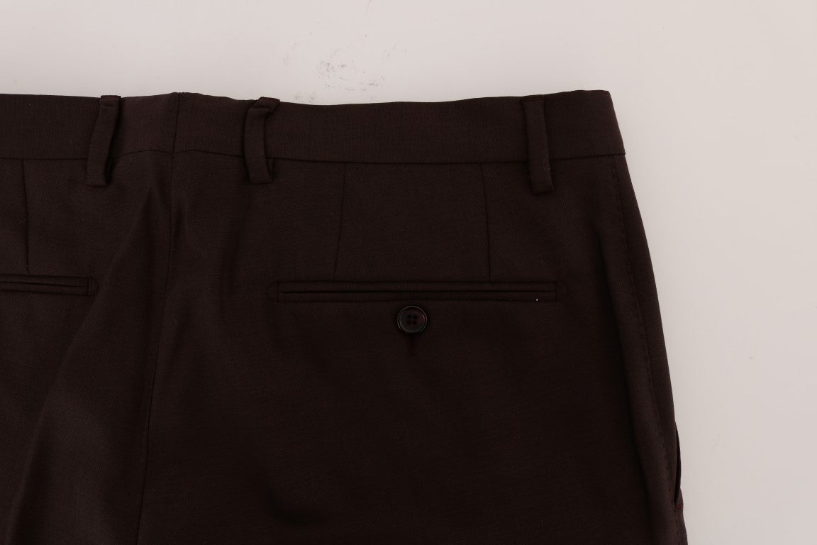 Dolce & Gabbana Elegant Slim Fit Formal Trousers in Purple Dolce & Gabbana