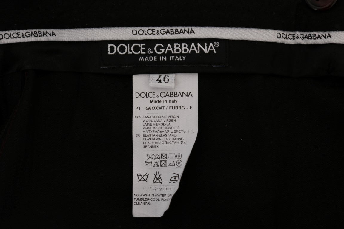 Dolce & Gabbana Elegant Slim Fit Formal Trousers in Purple Dolce & Gabbana