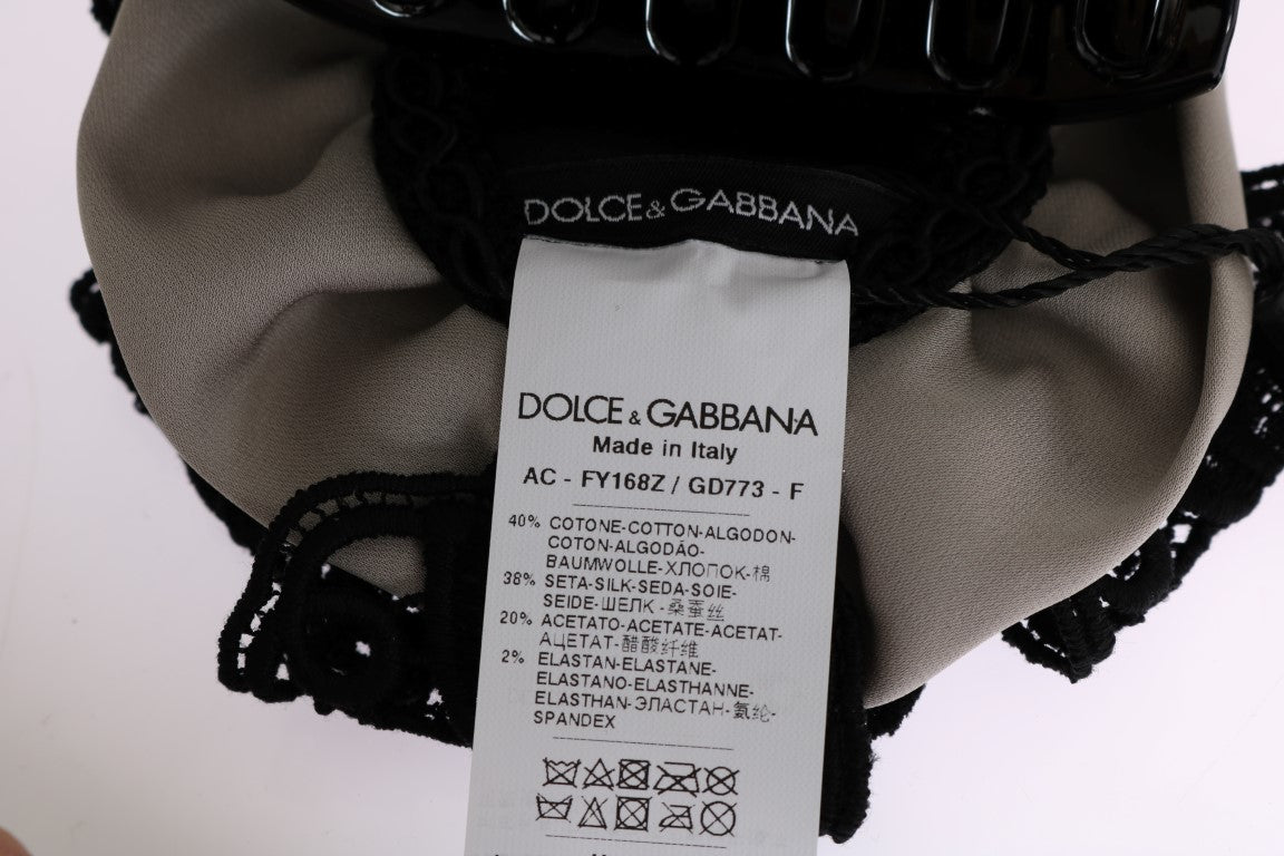 Dolce & Gabbana Elegant Floral Lace Hair Claw Dolce & Gabbana