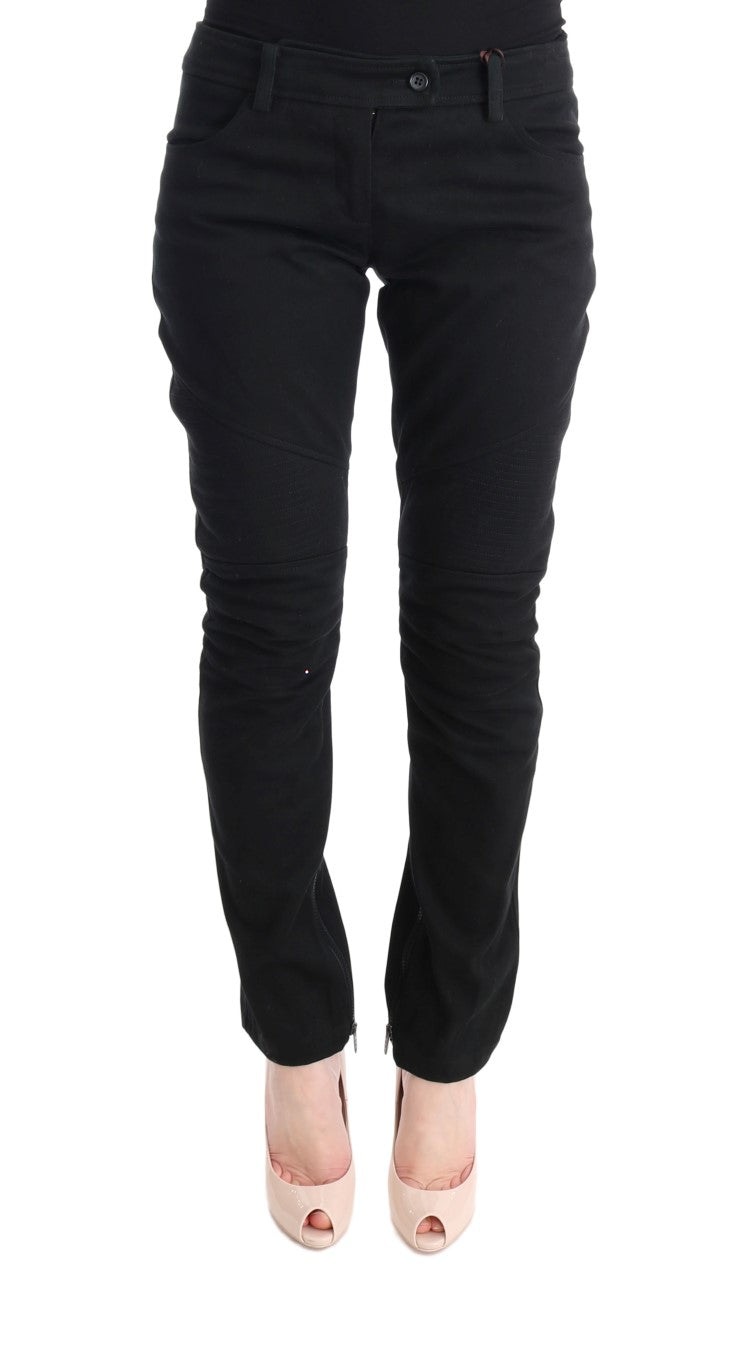 Ermanno Scervino Chic Black Slim Fit Trousers Ermanno Scervino